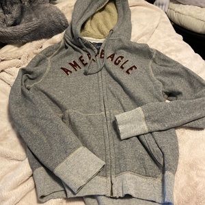 Rare American eagle hoodie with fur hood